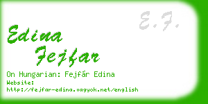 edina fejfar business card